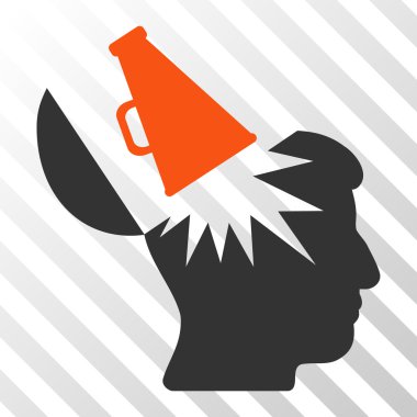 Açık beyin megafon vektör simgesi