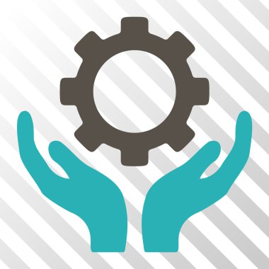 Dişli bakım el vektör simgesi