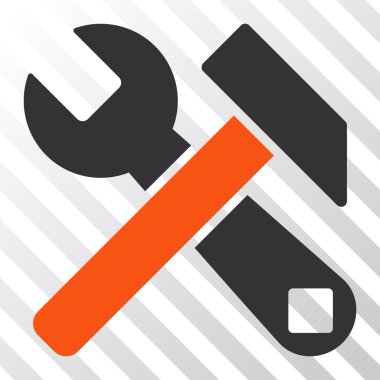 Çekiç ve anahtar vektör simgesi