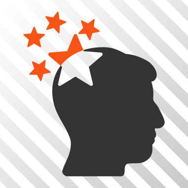 Kafa vektör simge yıldız vurdu