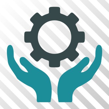 Dişli bakım el vektör simgesi