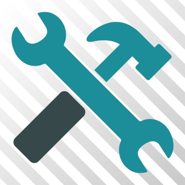 Çekiç ve anahtar vektör simgesi