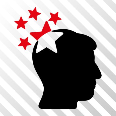 Kafa vektör simge yıldız vurdu