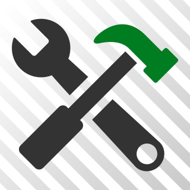 Çekiç ve anahtar vektör simgesi