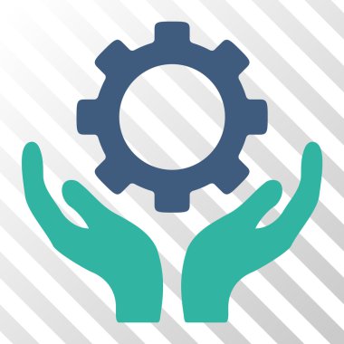 Dişli bakım el vektör simgesi