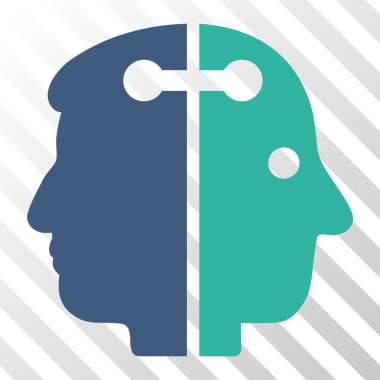 Çift kafa bağlantı vektör simgesi