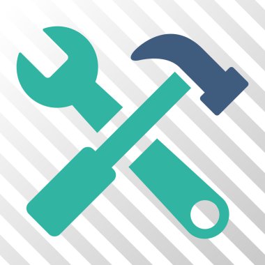 Çekiç ve anahtar vektör simgesi