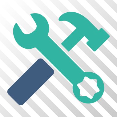 Çekiç ve anahtar vektör simgesi