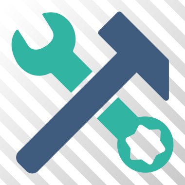 Çekiç ve anahtar vektör simgesi