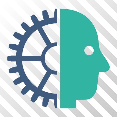 Cyborg kafa vektör simgesi