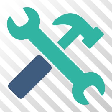 Çekiç ve anahtar vektör simgesi