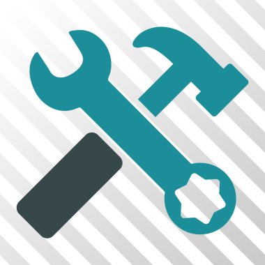 Çekiç ve anahtar vektör simgesi