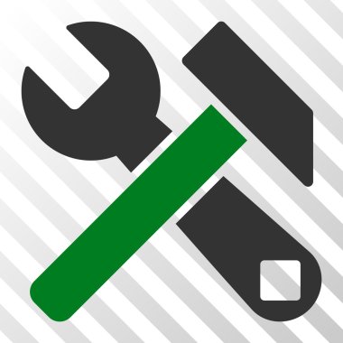 Çekiç ve anahtar vektör simgesi