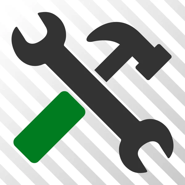 Martillo y llave inglesa vector icono — Vector de stock