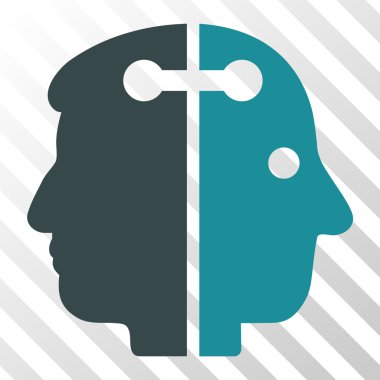 Çift kafa bağlantı vektör simgesi