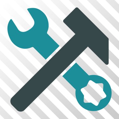 Çekiç ve anahtar vektör simgesi