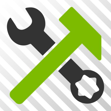 Çekiç ve anahtar vektör simgesi