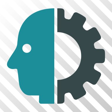 Cyborg kafa vektör simgesi