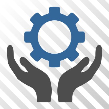 Dişli bakım el vektör simgesi