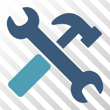 Çekiç ve anahtar vektör simgesi