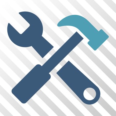 Çekiç ve anahtar vektör simgesi