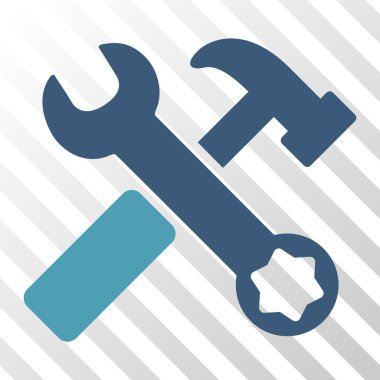 Çekiç ve anahtar vektör simgesi