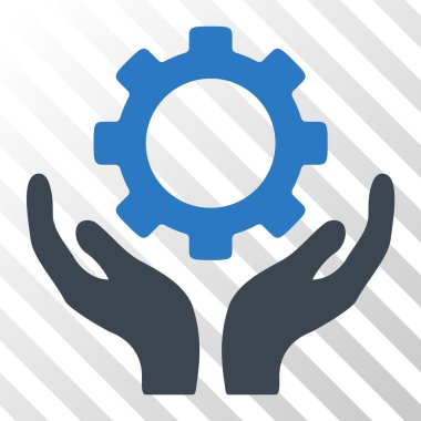 Dişli bakım el vektör simgesi