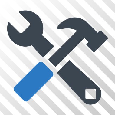 Çekiç ve anahtar vektör simgesi