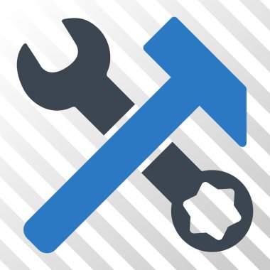 Çekiç ve anahtar vektör simgesi