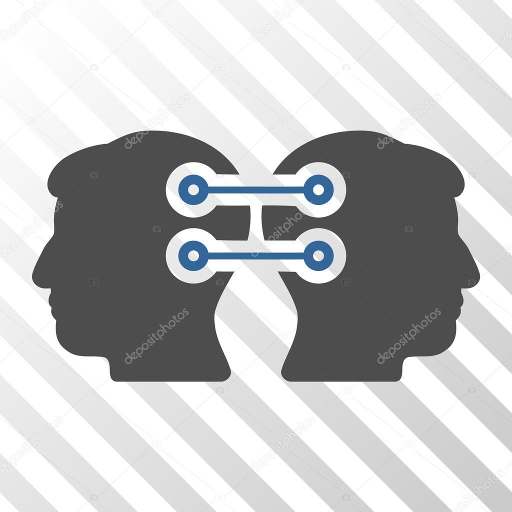 Dual Heads Interface Connection Vector Icon