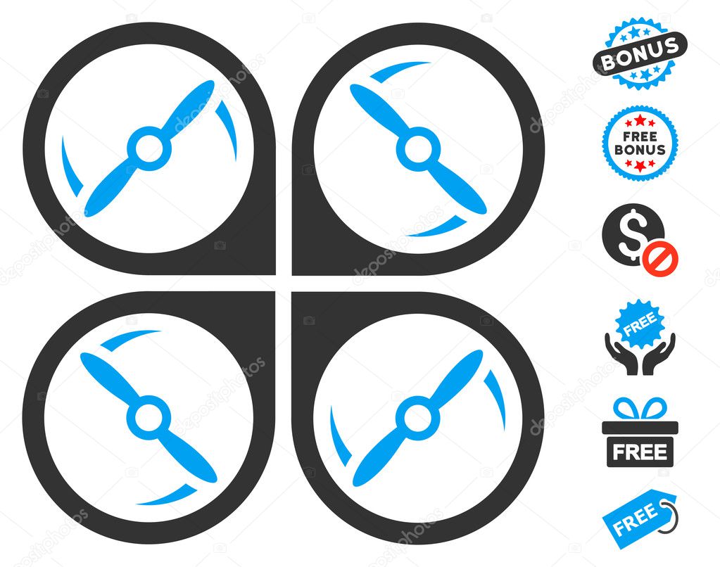 Quadcopter Screws Rotation Icon With Free Bonus