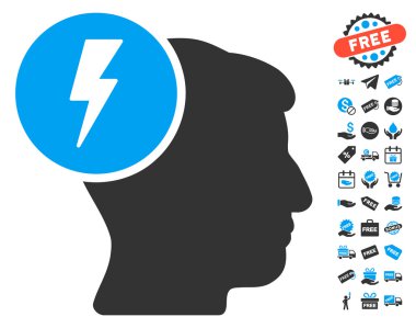 Beyin elektrik simgesi ücretsiz bonus