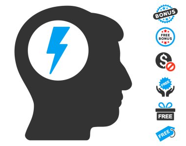 Beyin elektrik çarpması simgesi ücretsiz bonus