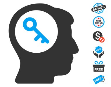 Ücretsiz Bonus ile beyin anahtar simgesi