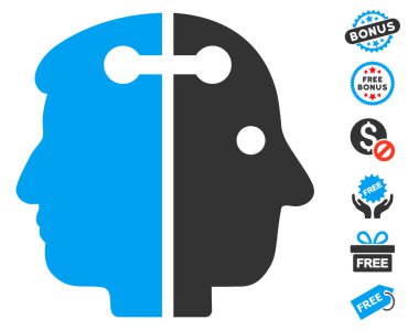 Çift kafa bağlantı simgesi ücretsiz Bonus