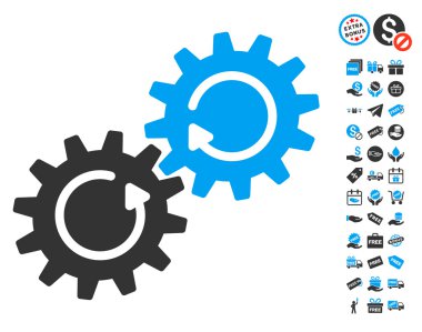 Dişli mekanizması döndürme simgesi ücretsiz bonus