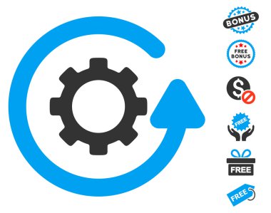 Gearwheel döndürme yönünü simgesi ücretsiz bonus