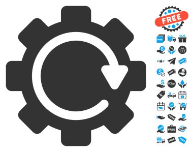 Dişli döndürme yönünü simgesi ücretsiz bonus