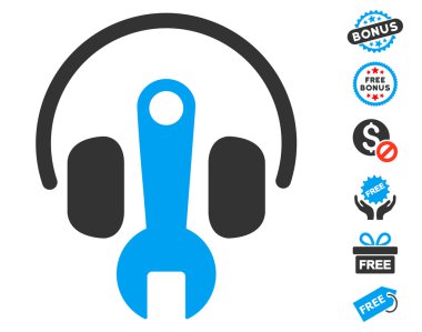 İngiliz anahtarı simgesini Ücretsiz Bonus ile ayarlama kulaklık