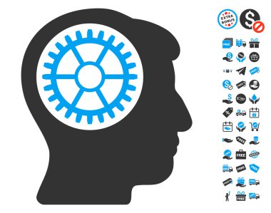 Ücretsiz Bonus kafa dişli simgesiyle