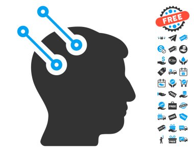 Sinirsel arayüz konektörleri simgesi ücretsiz bonus