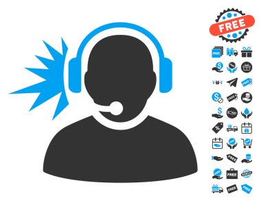 Ücretsiz Bonus ile operatör kulaklık sinyal simgesi