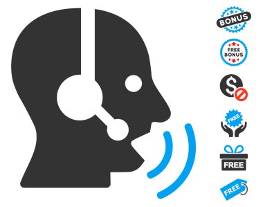 Ücretsiz Bonus ile simge işleç konuşma ses dalgaları