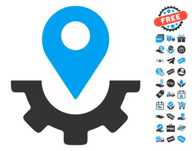 Hizmet harita işareti simgesi ücretsiz bonus