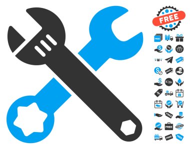 Ücretsiz Bonus simgesiyle yuvalı eğri somun anahtarları