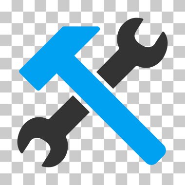 Çekiç ve anahtar vektör simgesi