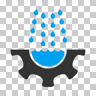 Su duş hizmet dişli vektör simgesi