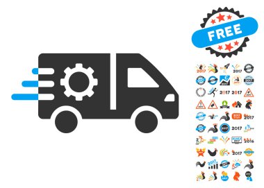Hizmet araba simgesi 2017 yılı ile Bonus semboller