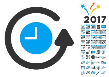 Saat simgesi 2017 yıl Bonus sembollerin ile geri yükleme