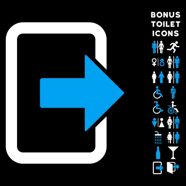 Ausgang Tür flache Glyphen-Symbol und Bonus — Stockfoto